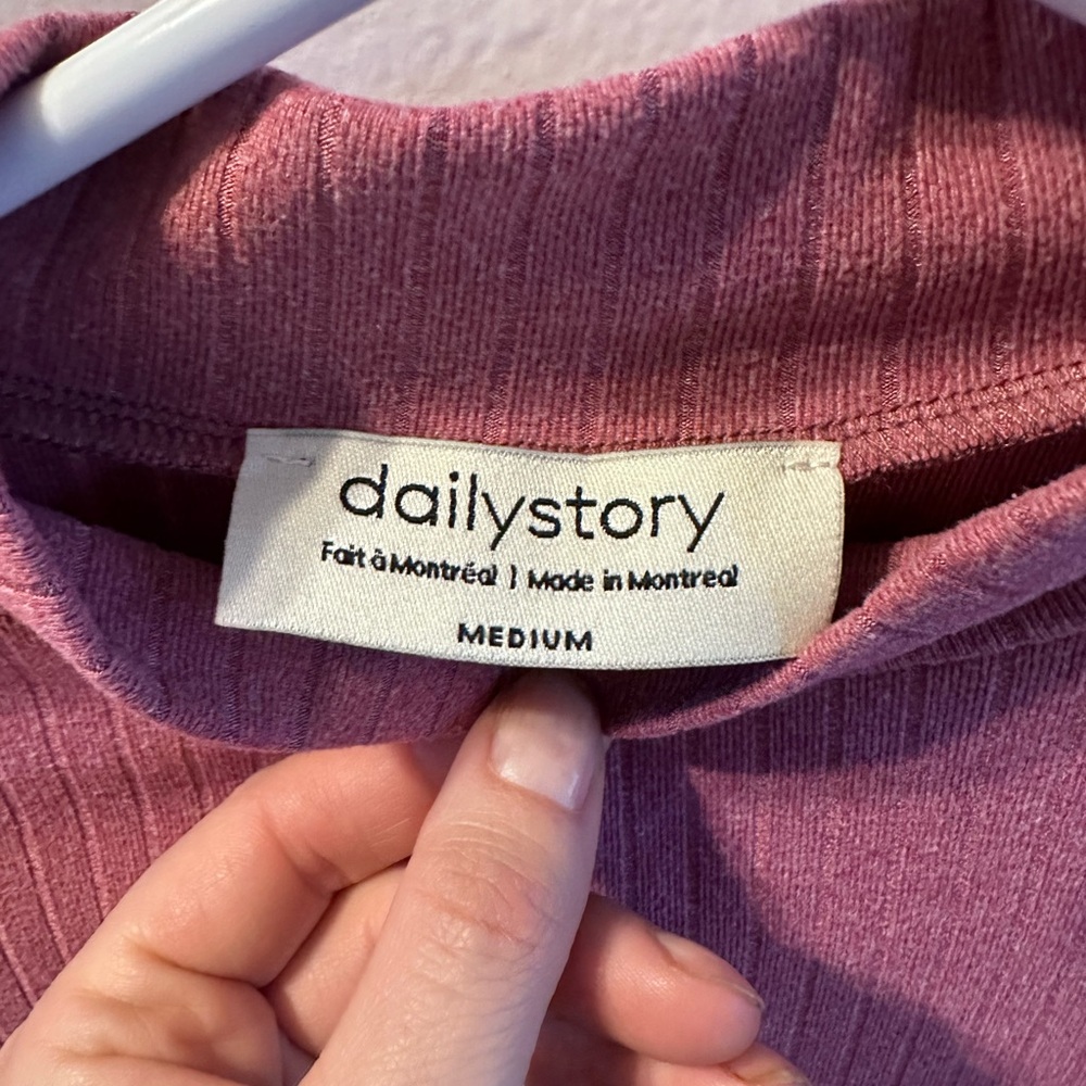 Daily Ritual Women's Pink Ribbed Top - Picture 2 of 7